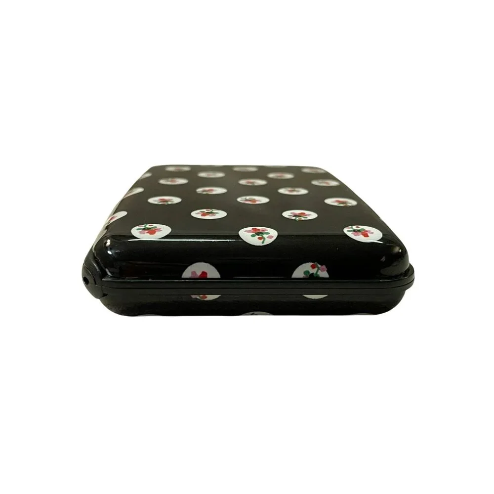 Isaac Mizrahi New York RFID Card Holder Used Black Floral - Picture 6 of 14